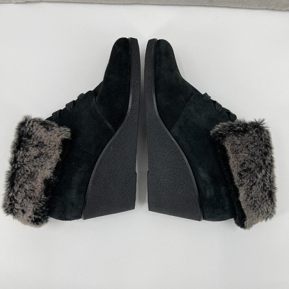 Cole Haan NWOB Coralie Wedge Bootie Ankle Boot Black Waterproof Suede - Picture 3 of 11